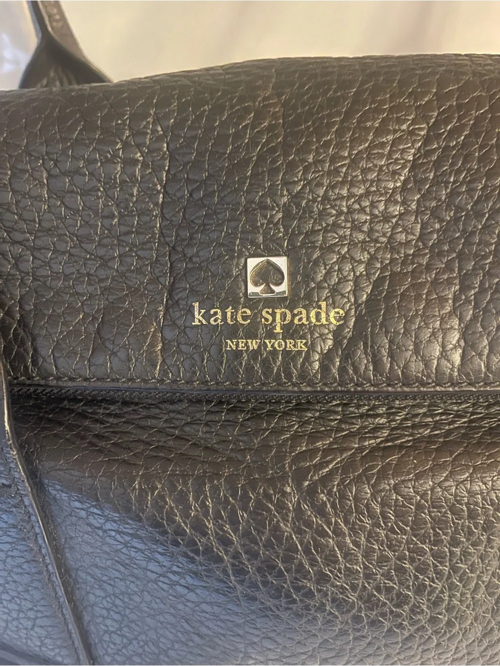 kate spade Southport Avenue Carmen Black Pebbled Leather Satchel with Tassel